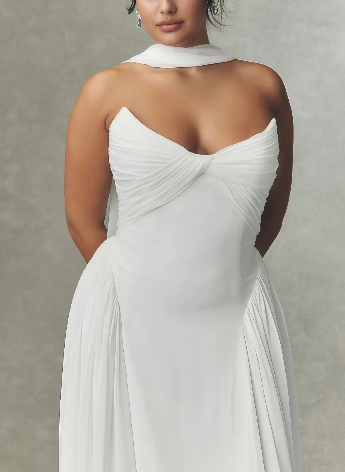 sweetheart pleated wedding dress A Line Sweetheart Satin Pleats Simple Wedding Dress with Pockets QW0848 US4 / Custom Color