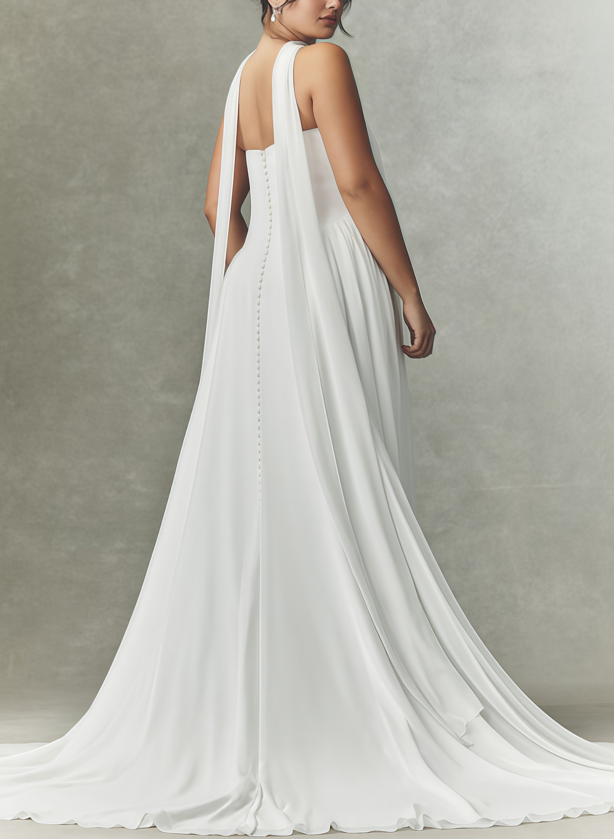 A-Line Sweetheart Sleeveless Sweep Train Chiffon With Pleated Bride Wedding Dress