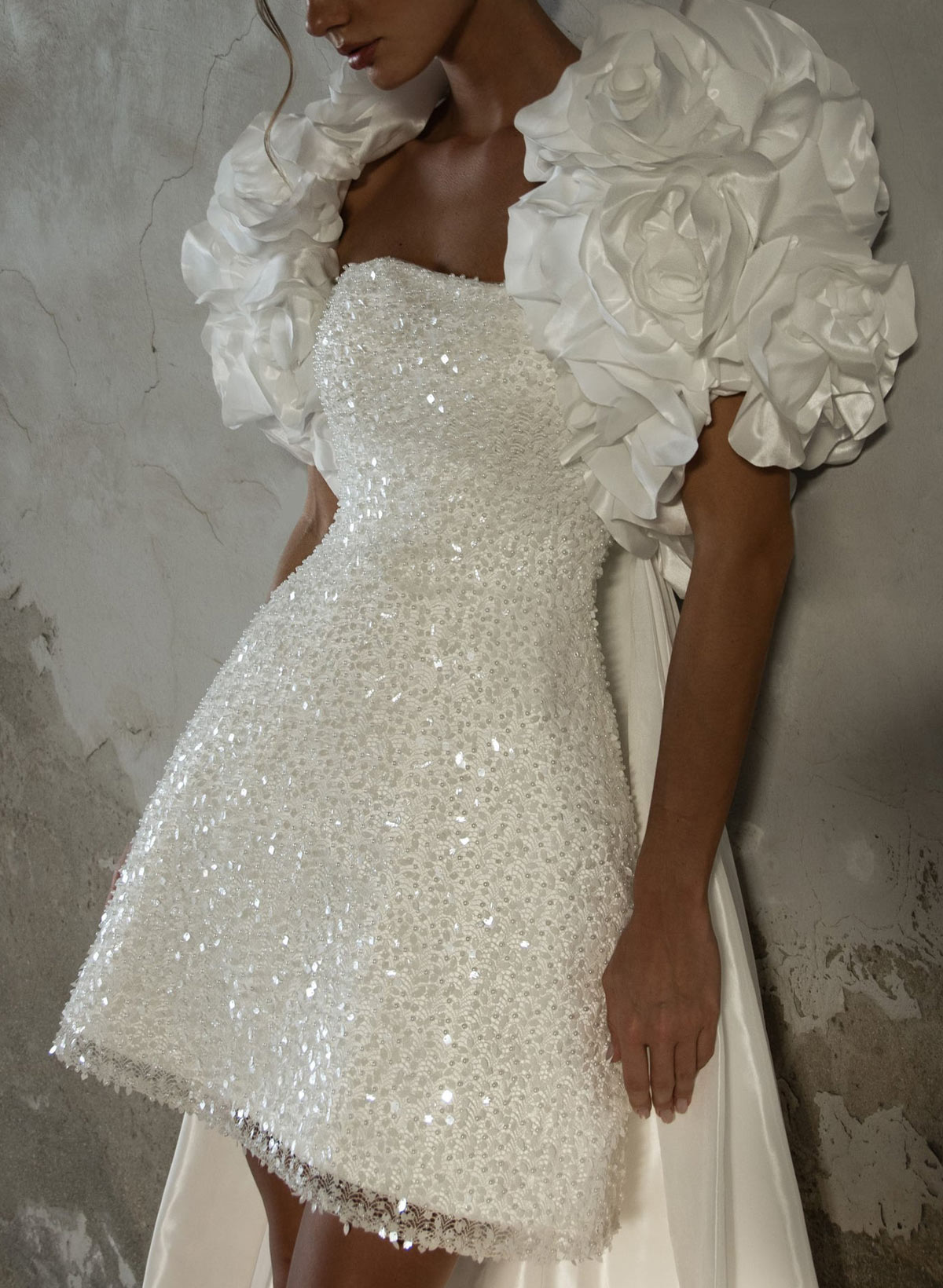 A-Line Sweetheart Sleeveless Short/Mini/Detachable Taffeta Bride Wedding Dress With Beading