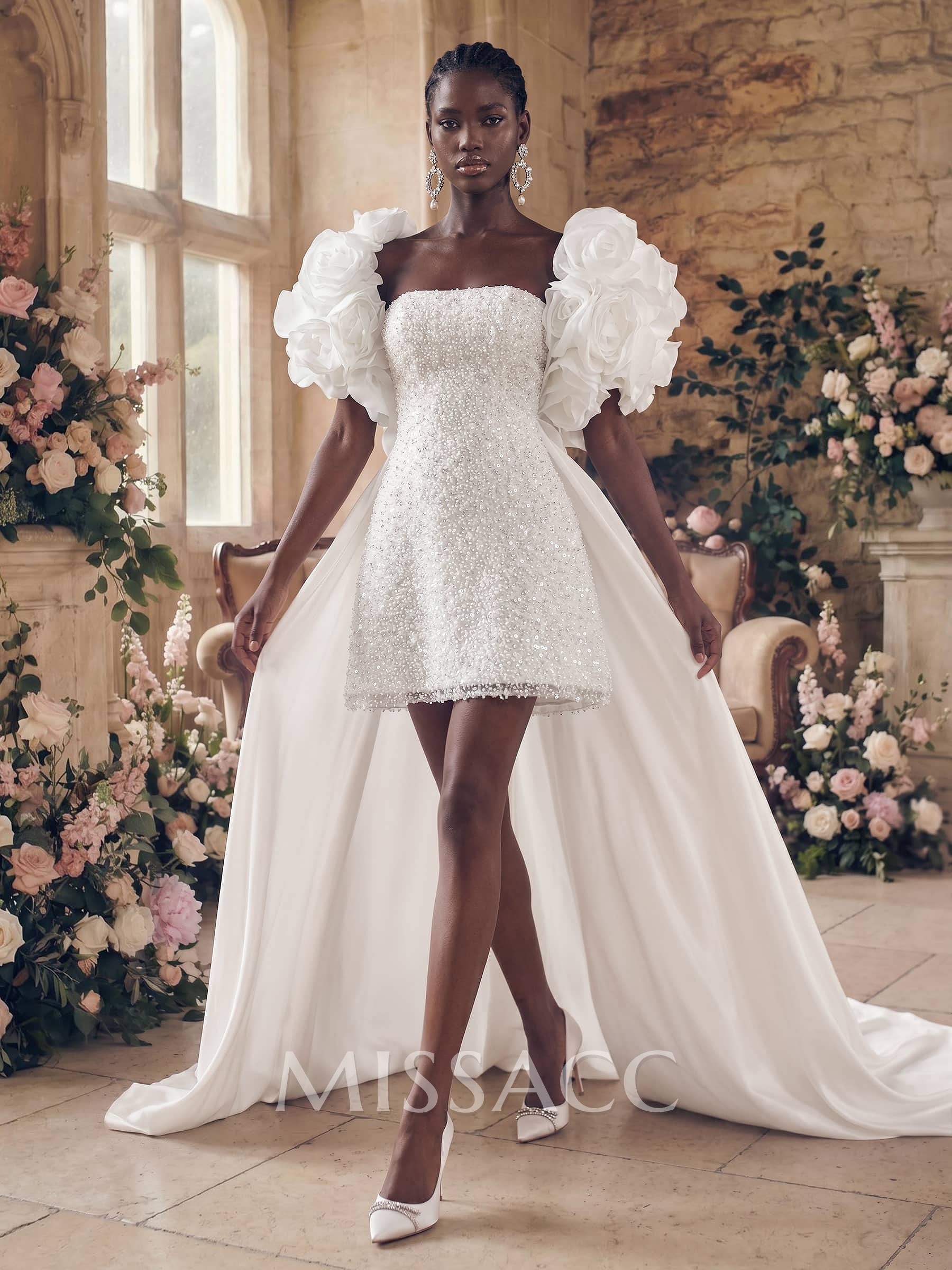 A-Line Sweetheart Sleeveless Short/Mini/Detachable Taffeta Bride Wedding Dress With Beading A-Line Sweetheart Sleeveless Short/Mini/Detachable Taffeta Bride Wedding Dress With Beading