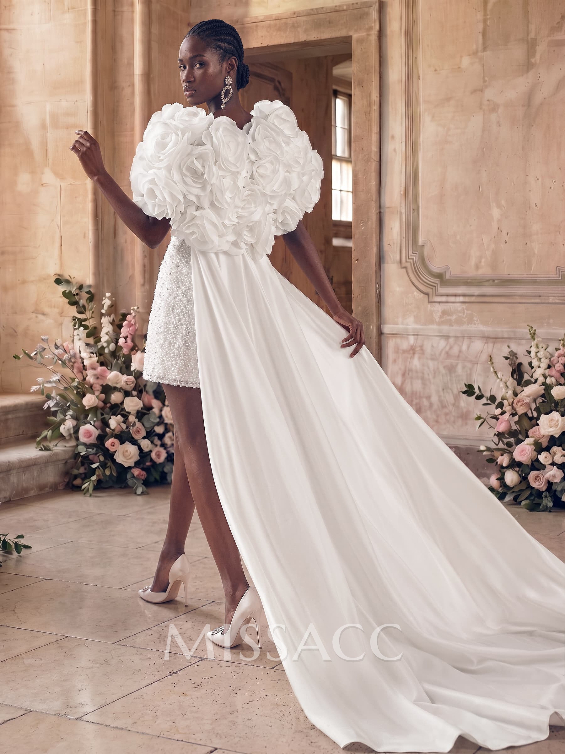A-Line Sweetheart Sleeveless Short/Mini/Detachable Taffeta Bride Wedding Dress With Beading A-Line Sweetheart Sleeveless Short/Mini/Detachable Taffeta Bride Wedding Dress With Beading