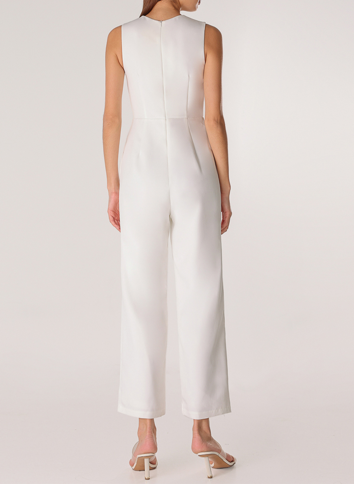 Jumpsuit/Pantsuit Sweetheart Sleeveless Ankle-Length Elastic Satin Wedding Dresses