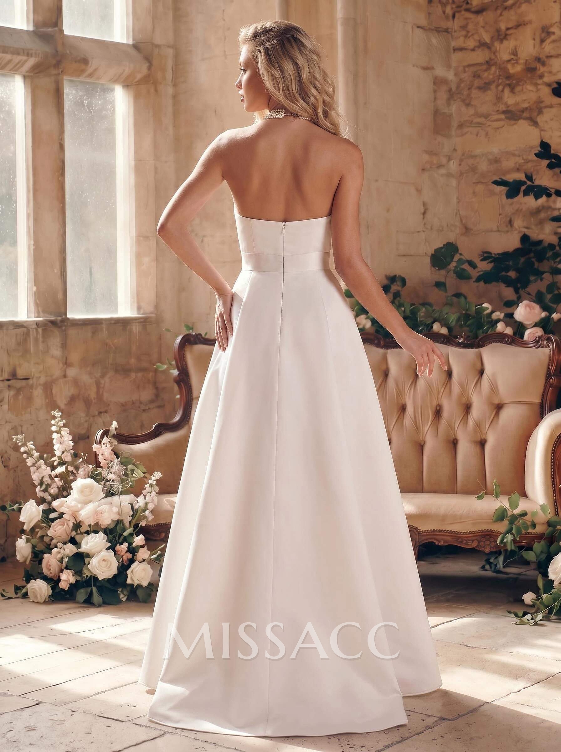 Jumpsuit/Pantsuit Sweetheart Sleeveless Detachable Train Satin Bride Wedding Dress With Bow Jumpsuit/Pantsuit Sweetheart Sleeveless Detachable Train Satin Bride Wedding Dress With Bow