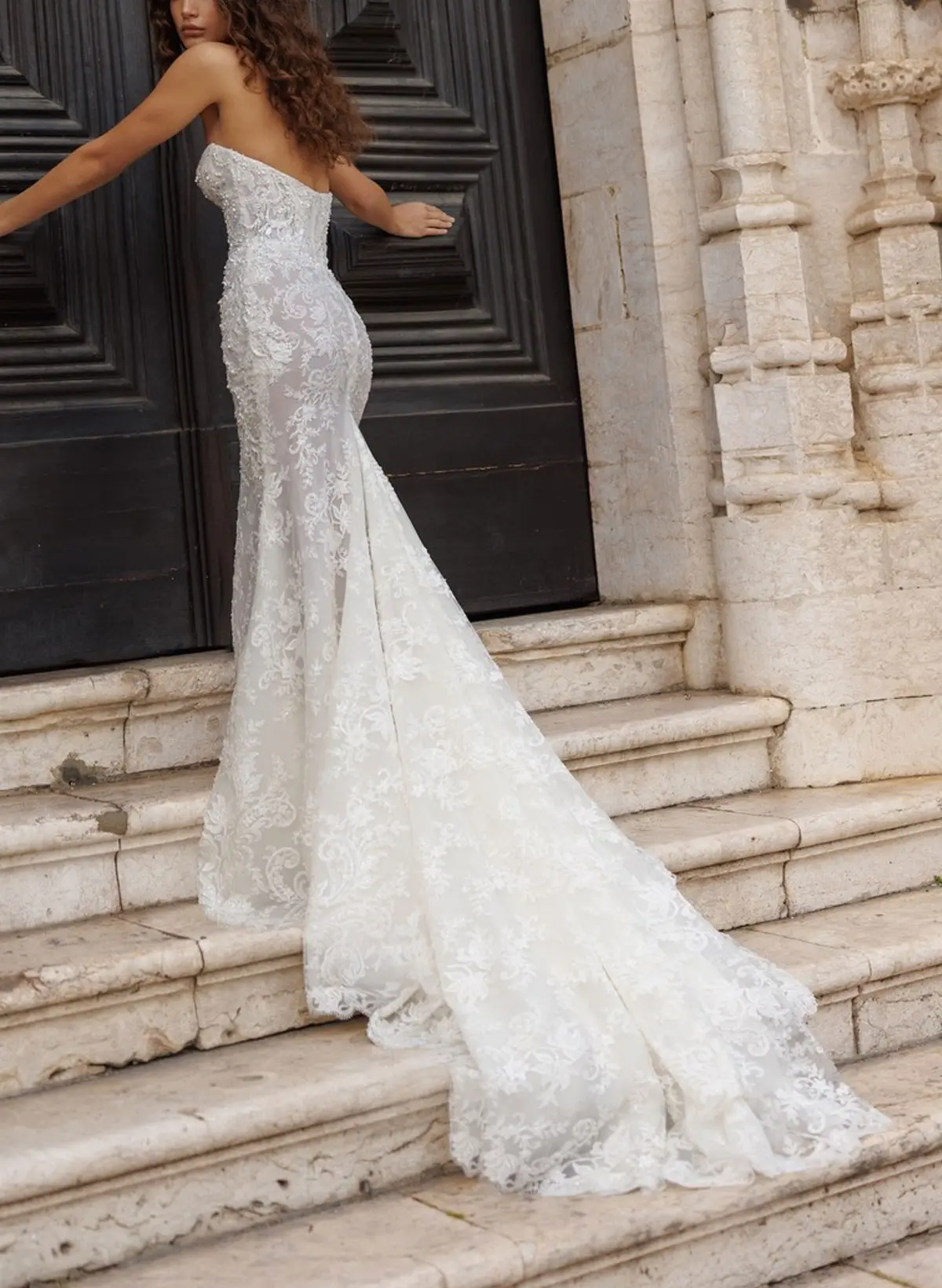 chapel train lace wedding dress Wedding Dress Ivory 2026 A-line Tulle Chapel Train Off-the-Shoulder