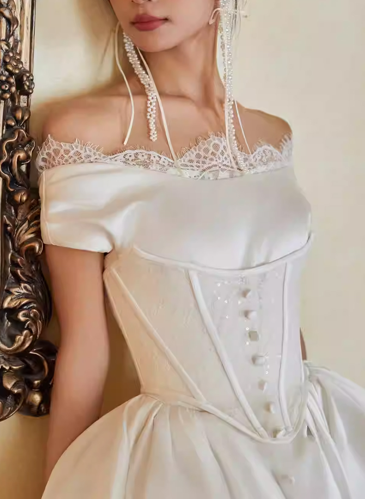 A-Line Off-The-Shoulder Sleeveless Sweep Train Wedding Dresses