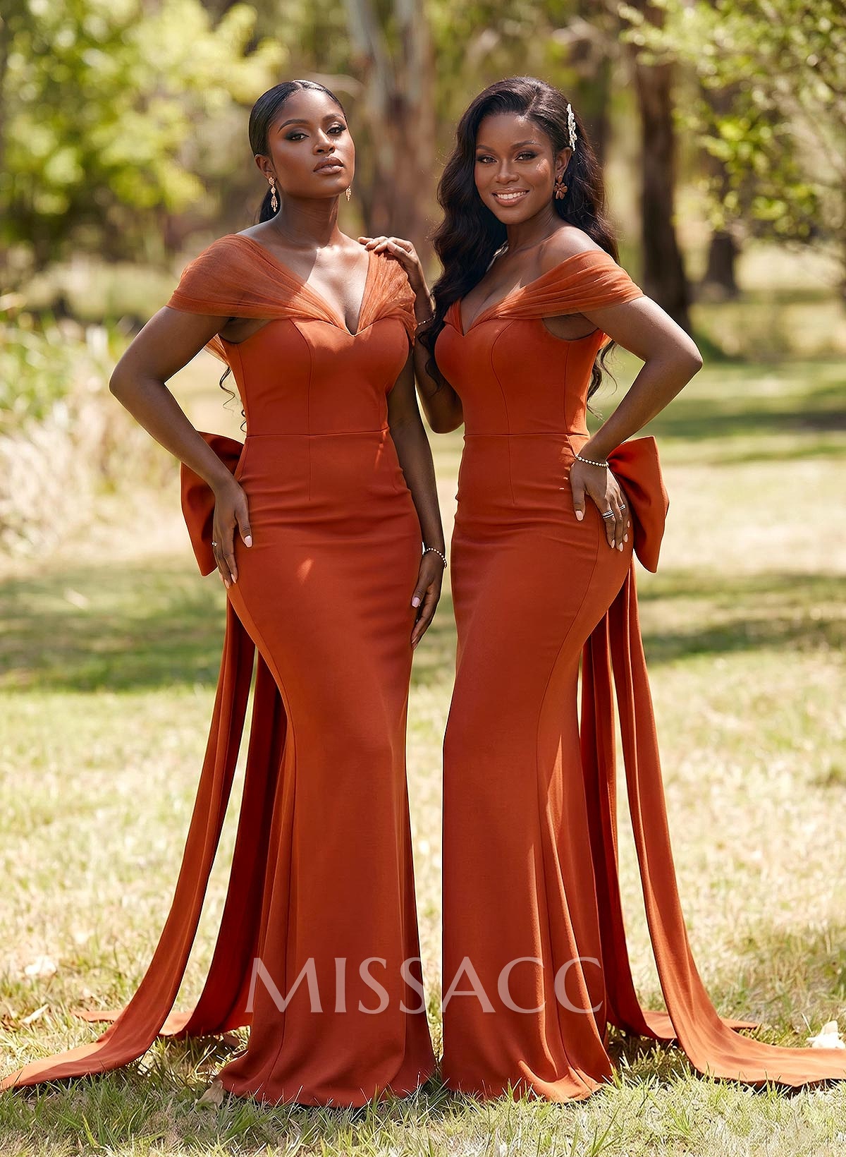 Sheath/Column Off-The-Shoulder Sleeveless Floor-Length Elastic Satin Bridesmaid Dresses