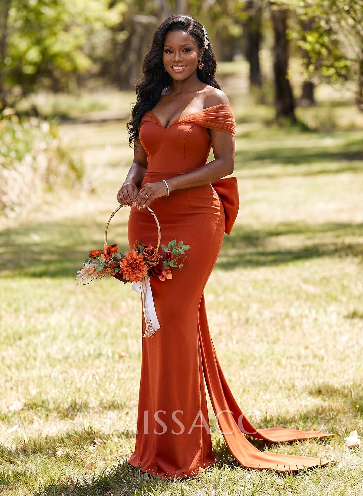 Sheath/Column Off-The-Shoulder Sleeveless Floor-Length Elastic Satin Bridesmaid Dresses