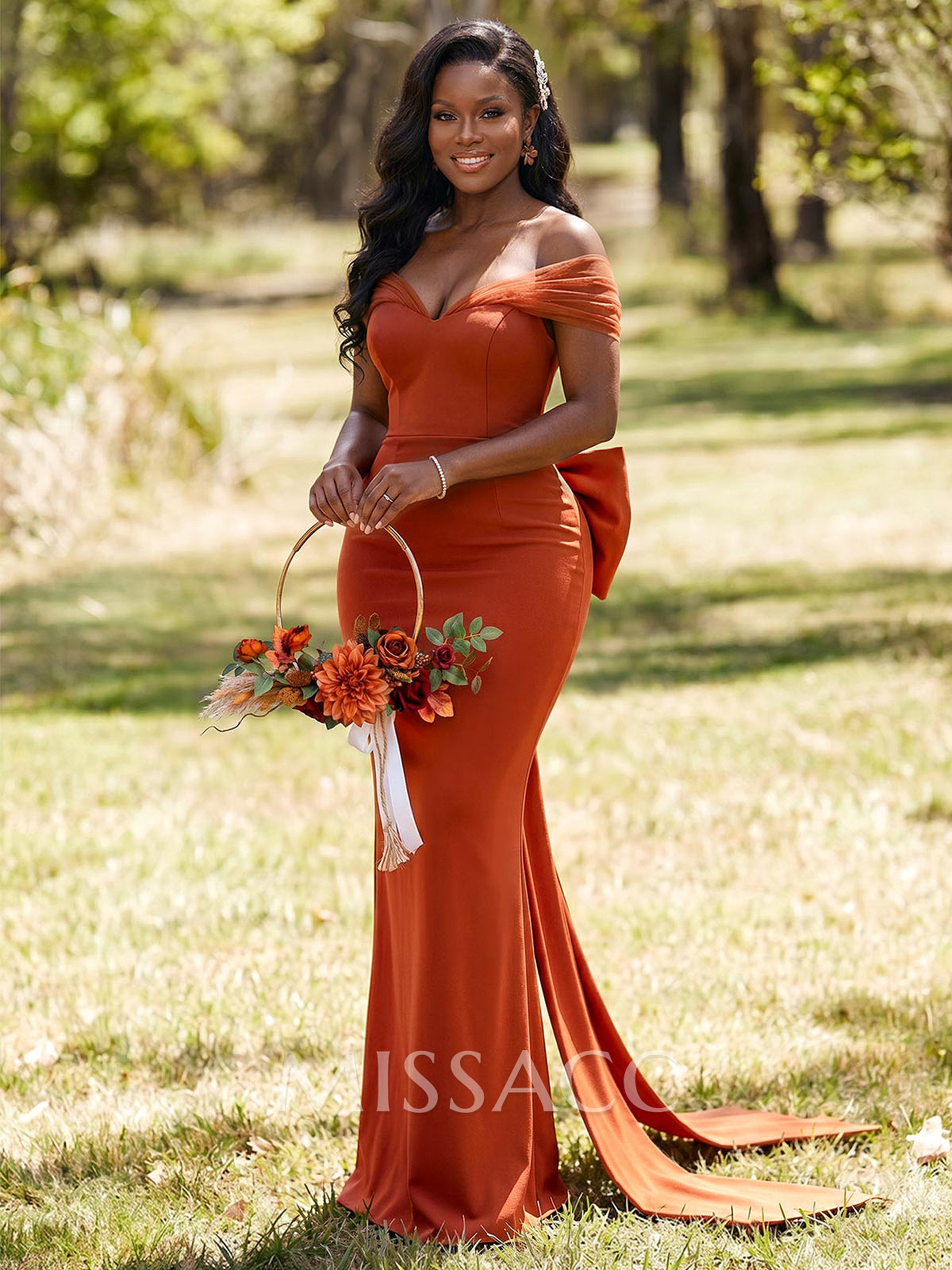 Sheath/Column Off-The-Shoulder Sleeveless Floor-Length Elastic Satin Bridesmaid Dresses Sheath/Column Off-The-Shoulder Sleeveless Floor-Length Elastic Satin Bridesmaid Dresses