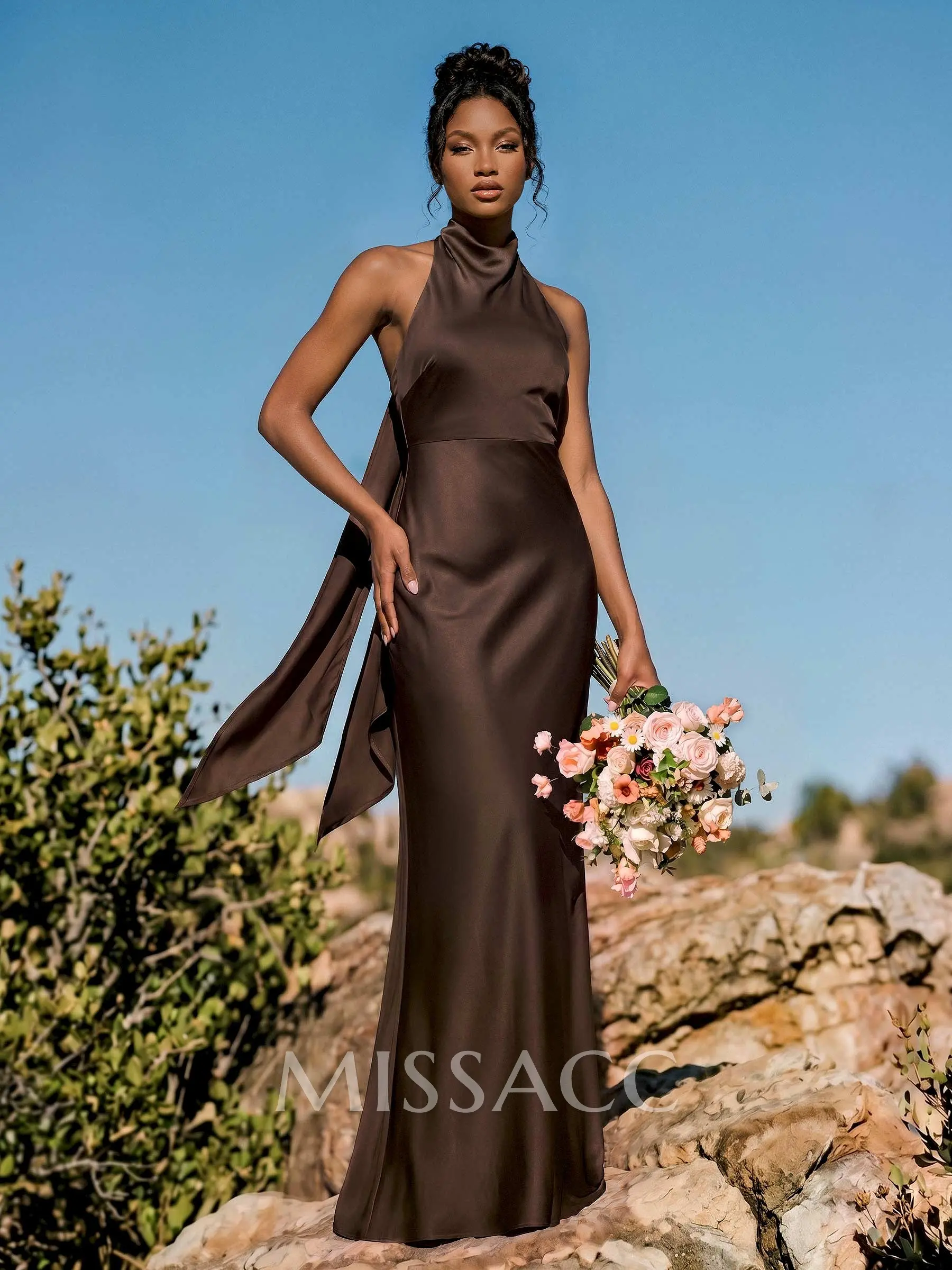 special bridesmaid dresses New Arrival Soft Satin Special Long Bridesmaid Dresses with Side Slit, MB191