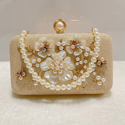 PU Wedding/Event/Party Clutches & Bags With Flower/Lmitation Pearl