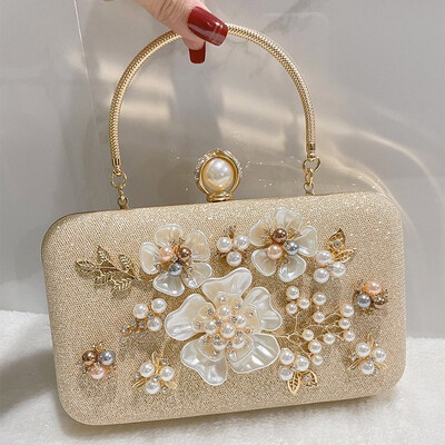 PU Wedding/Event/Party Clutches & Bags With Flower/Lmitation Pearl