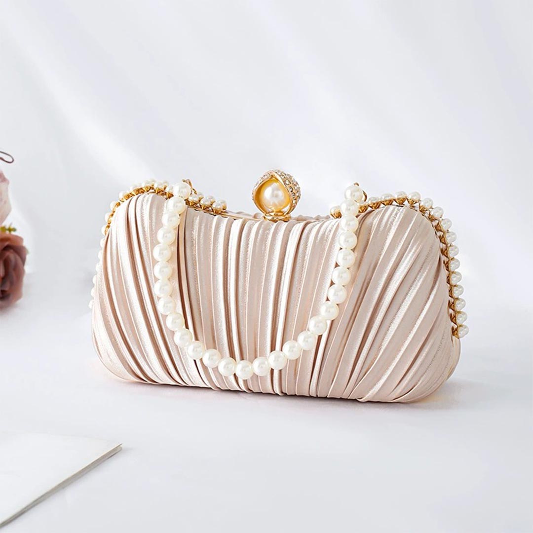Satin Outdoor/Wedding/Event/Party/Casual Clutches & Bags With Lmitation Pearl