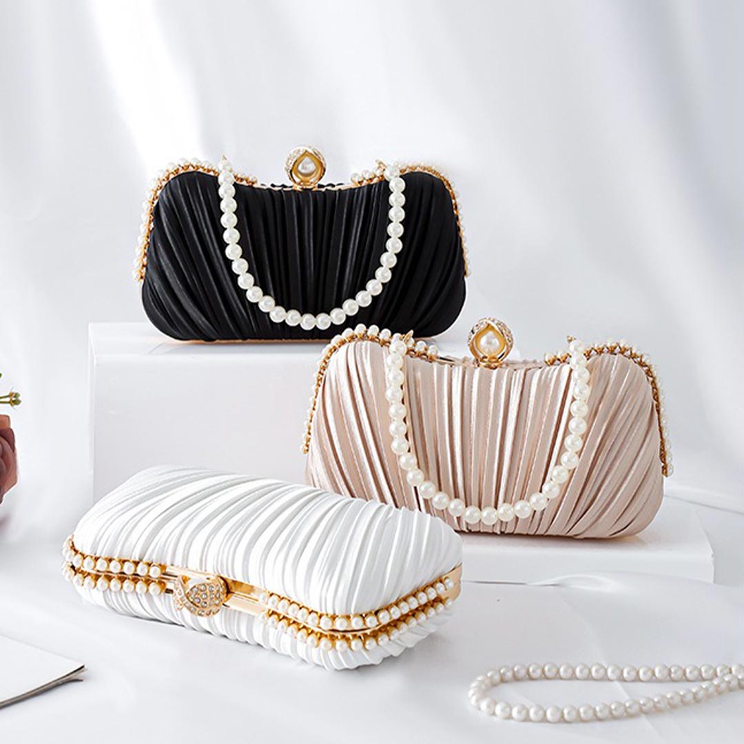 Satin Outdoor/Wedding/Event/Party/Casual Clutches & Bags With Lmitation Pearl