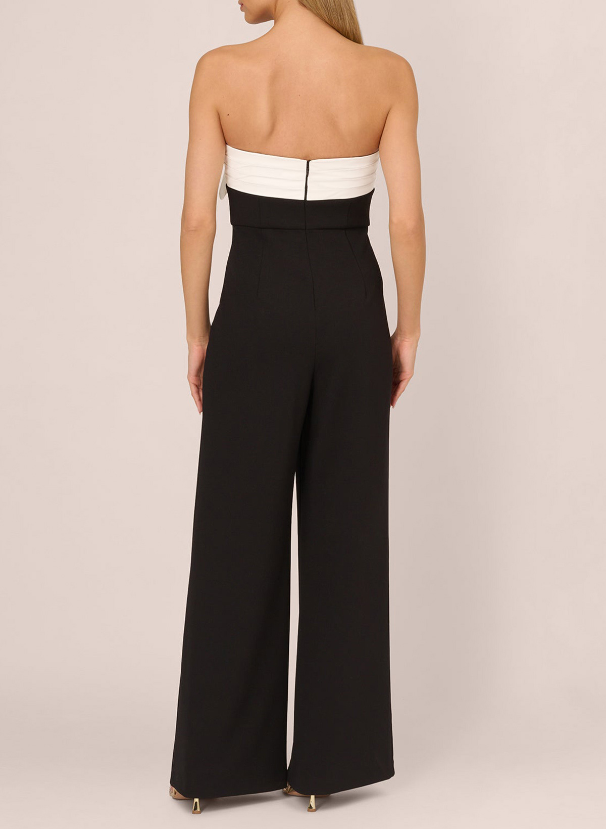 Jumpsuit/Pantsuit Strapless Sleeveless Floor-Length Elastic Satin Evening Dresses