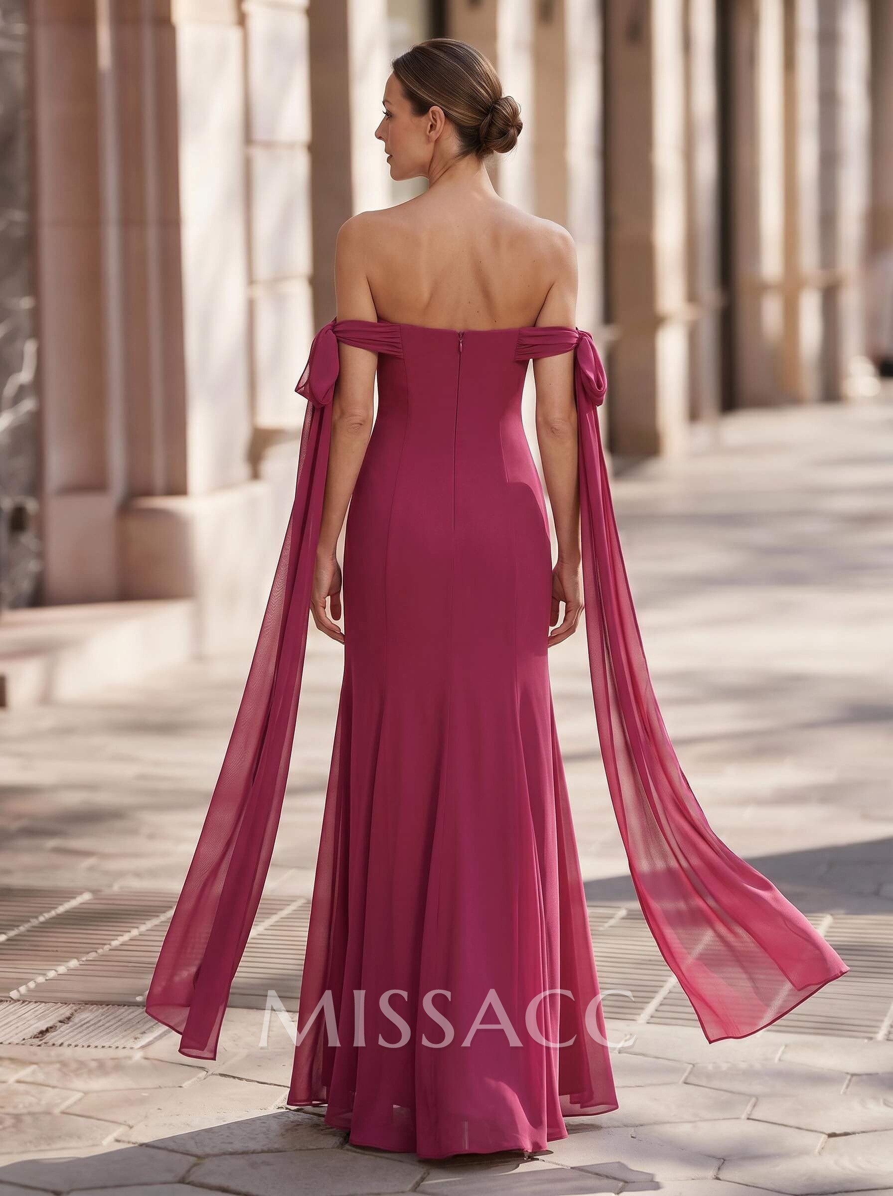 Trumpet/Mermaid Sweetheart Sleeveless Ankle-Length Chiffon Evening Dresses With Sweeping Side Drape