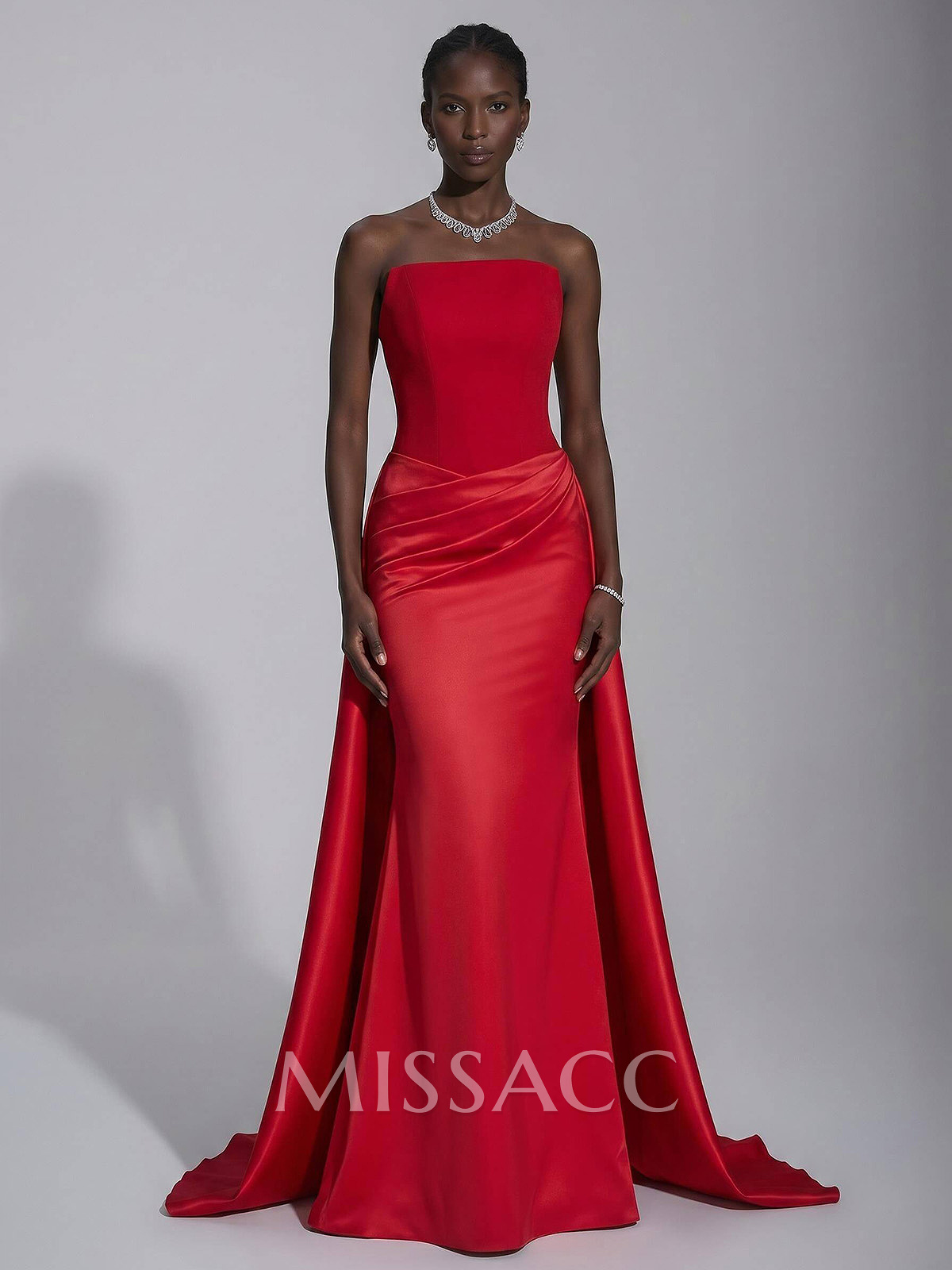 Trumpet/Mermaid Strapless Sleeveless Floor-Length Satin Evening Dresses