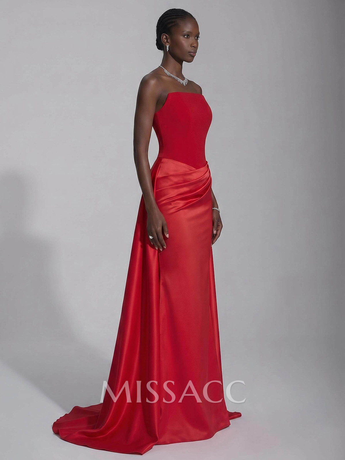 Trumpet/Mermaid Strapless Sleeveless Floor-Length Satin Evening Dresses