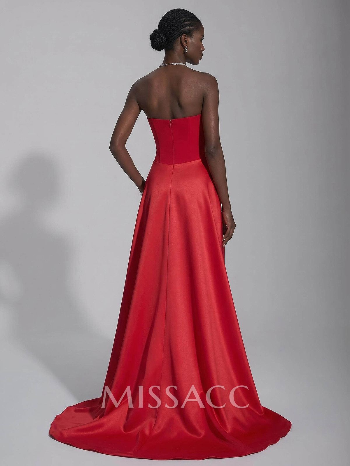 Trumpet/Mermaid Strapless Sleeveless Floor-Length Satin Evening Dresses