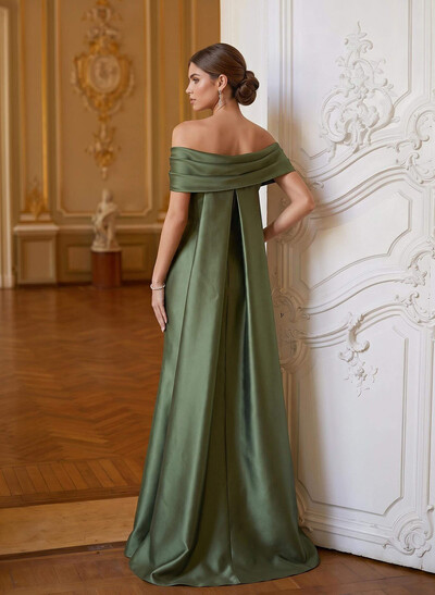 Trumpet/Mermaid Off-The-Shoulder Floor-Length Satin Evening Dresses