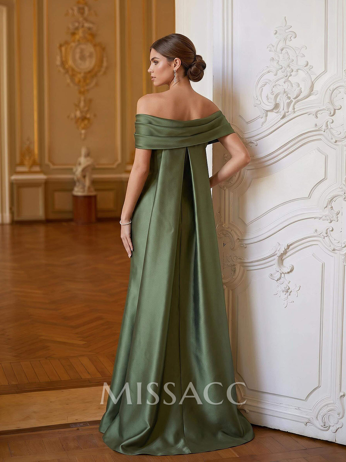 Trumpet/Mermaid Off-The-Shoulder Floor-Length Satin Evening Dresses