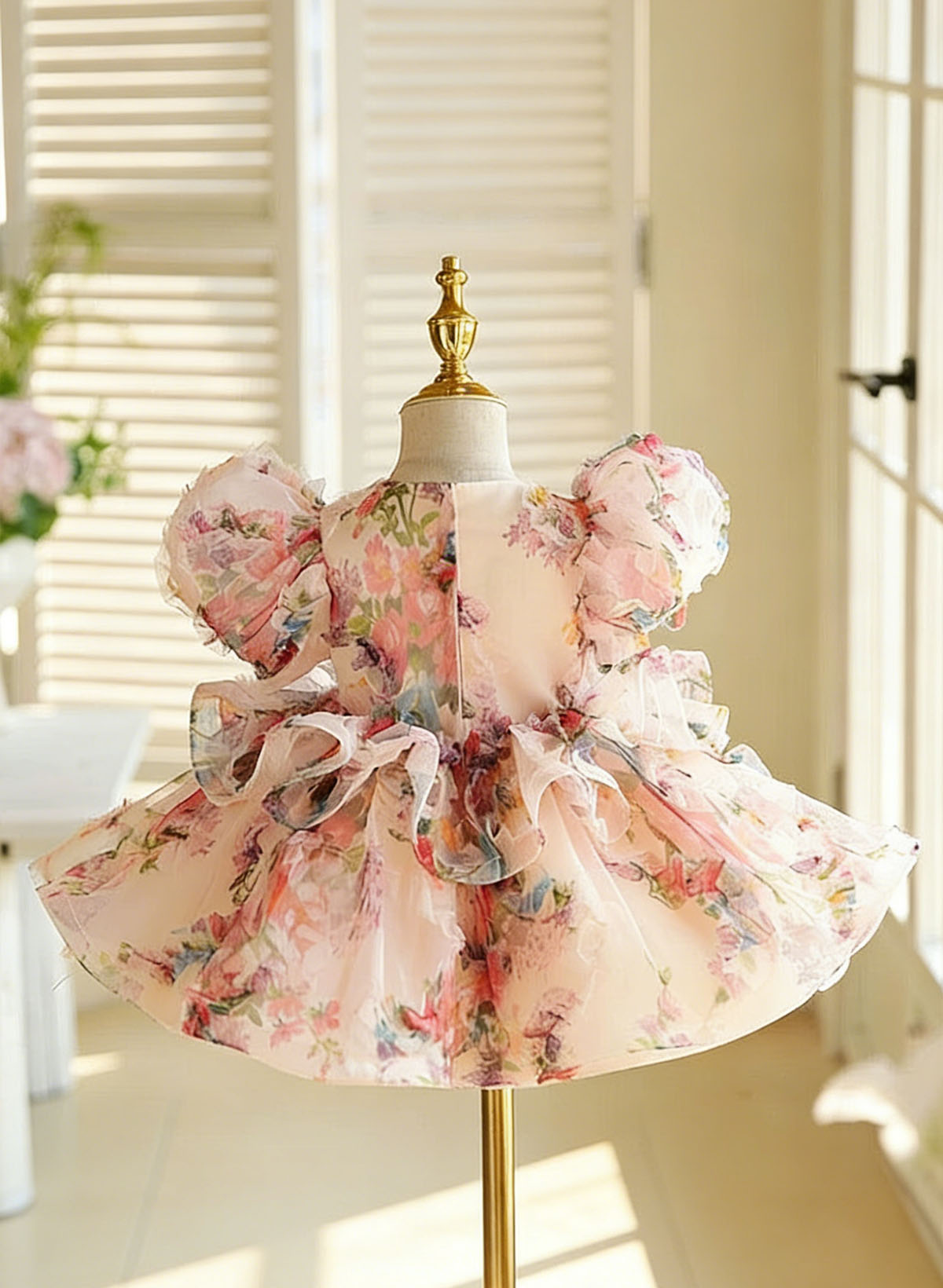 A-Line Square NecklineShort Sleeves Short/Mini Lace/Satin/TulleFlower Girl Dresses With Ruffle/Lace/Flower(s)