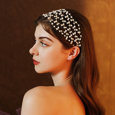 Retro Elegant Wedding Headbands With Pearl