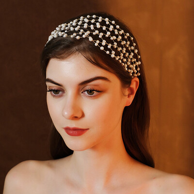 Retro Elegant Wedding Headbands With Pearl