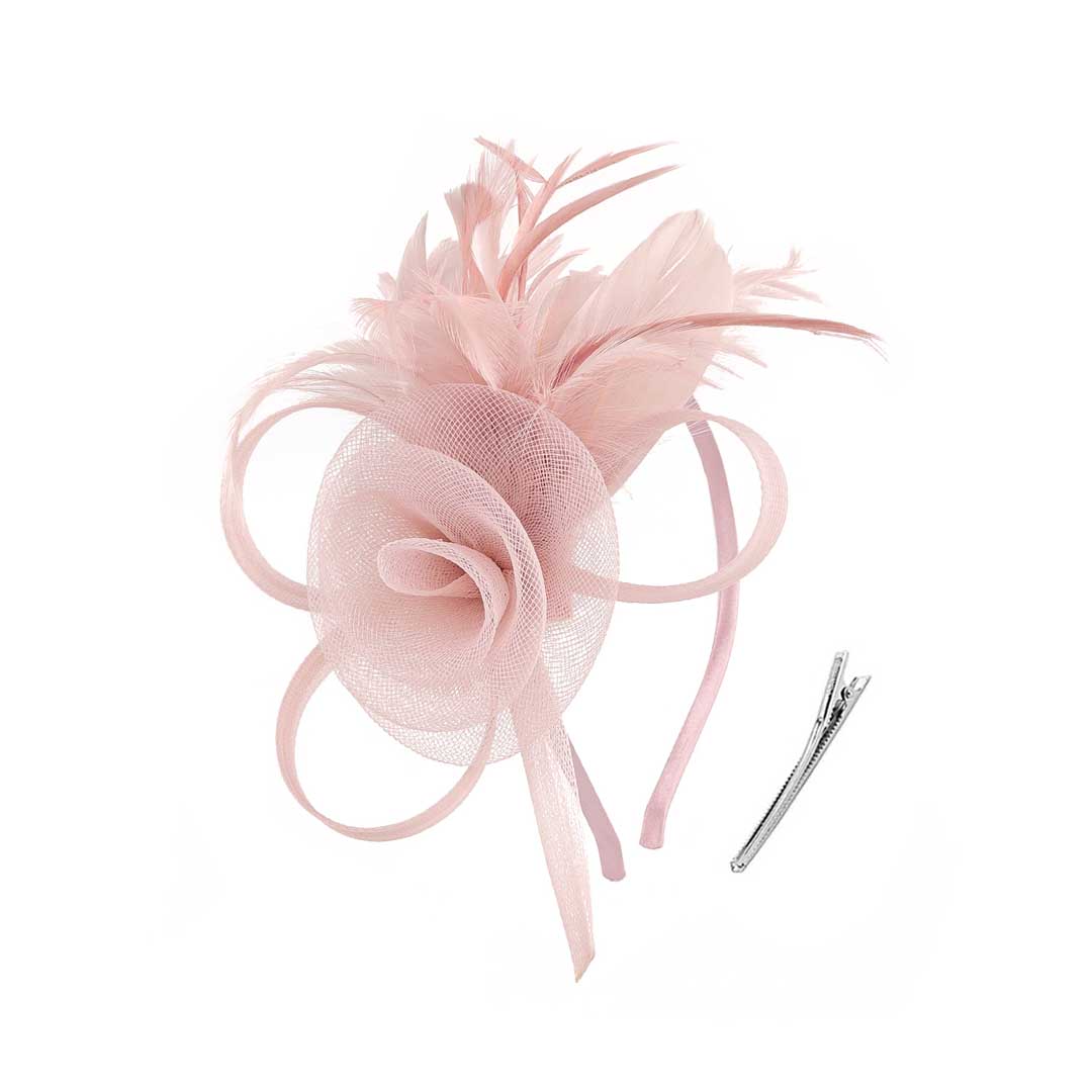 Elegant Faux Feather Flower Mesh Tea Party Fascinators With Clip Headband