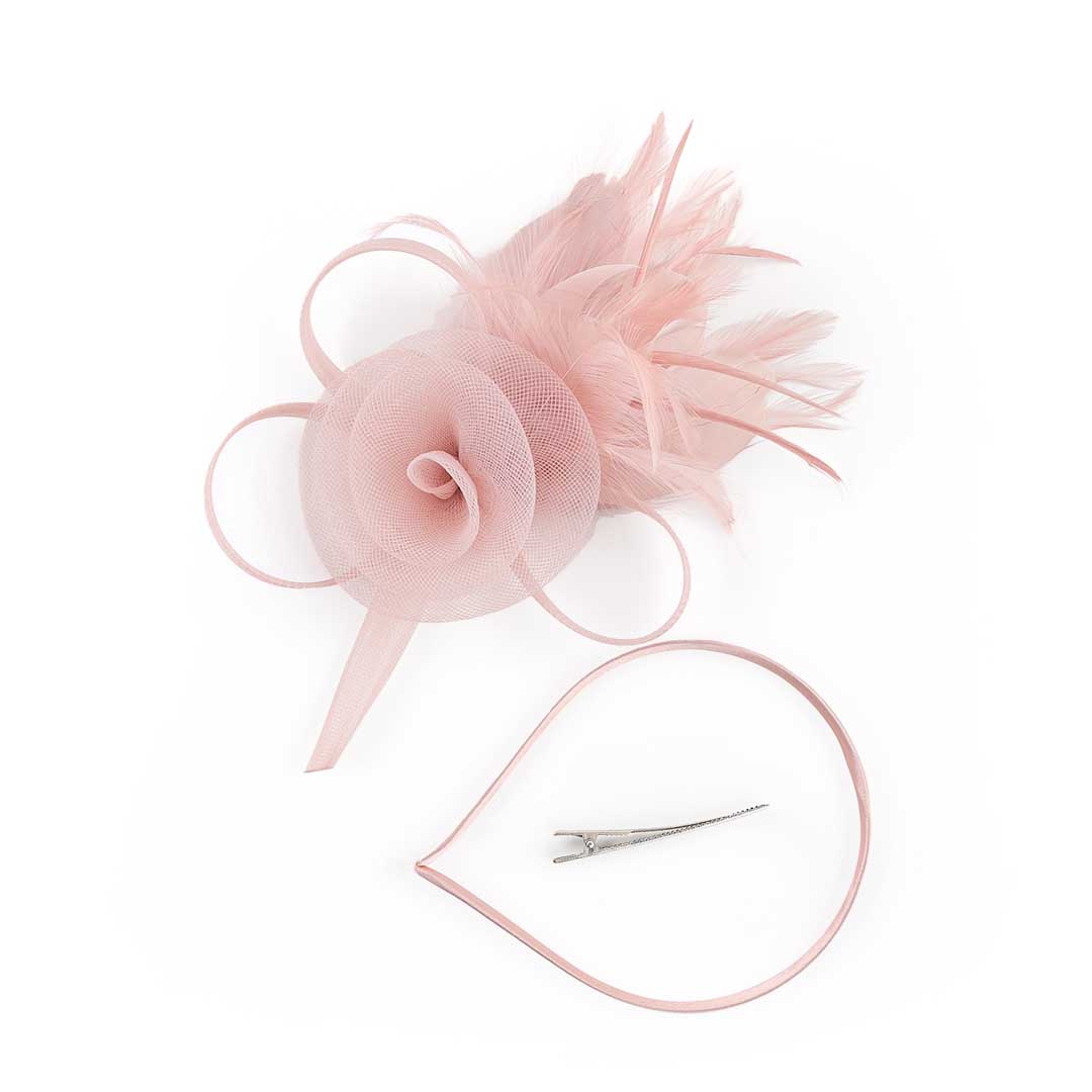 Elegant Faux Feather Flower Mesh Tea Party Fascinators With Clip Headband