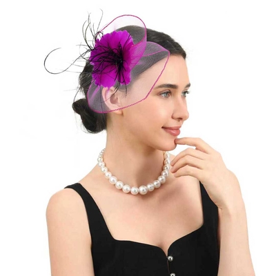 Elegant Flower Tulle Faux Feather Fascinators