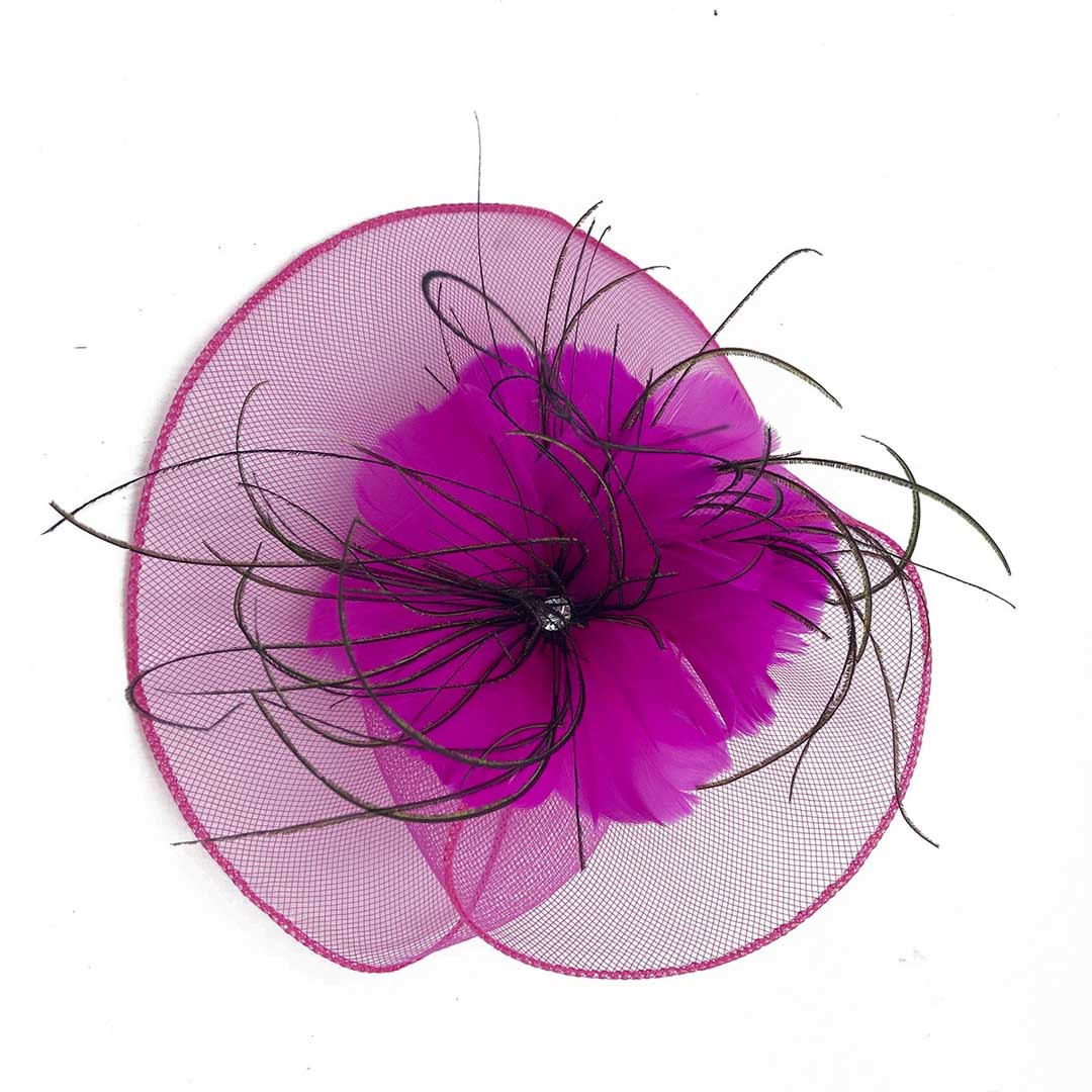 Elegant Flower Tulle Faux Feather Fascinators