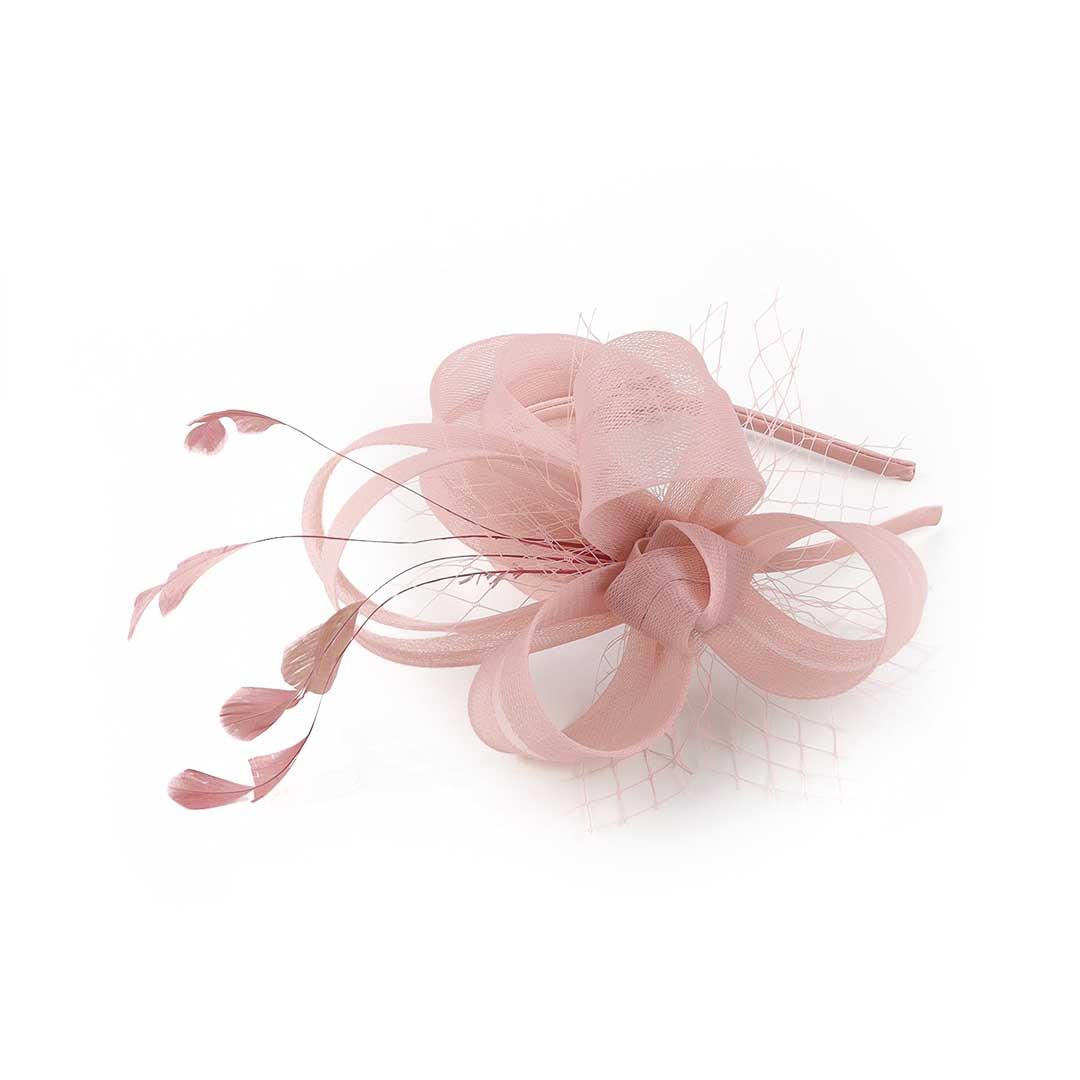 Elegant Flower Tulle Faux Feather Headband Fascinator