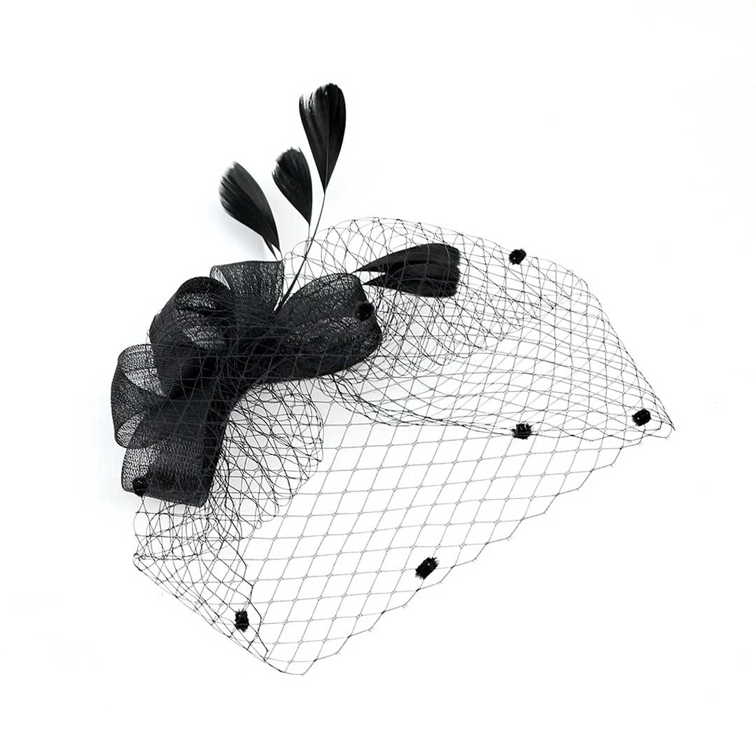 Elegant Tulle Faux Feather Fascinators Mesh Hair Clip Fascinator
