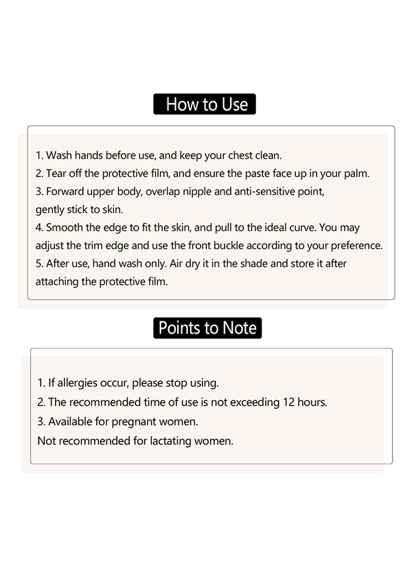 Silicone Push Up Front Closure Backless Nipple Covers