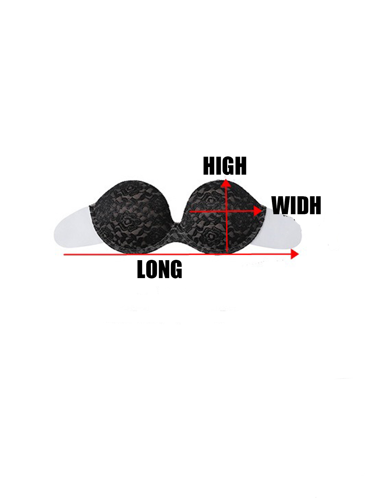 One-Piece Strapless Invisible Chinlon/Spandex Bra
