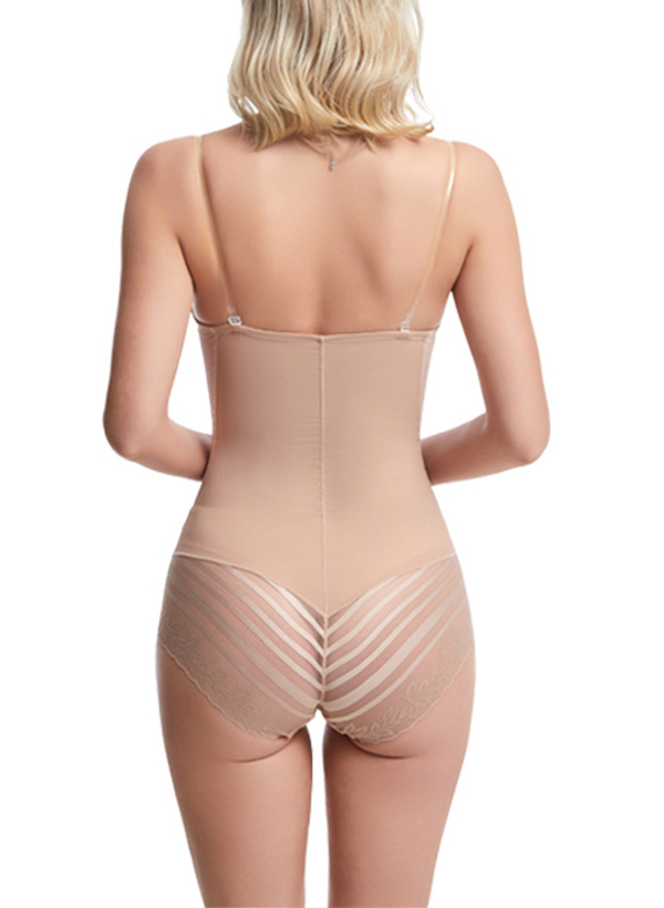 One-Piece Chinlon Shapewear With Bra Strap