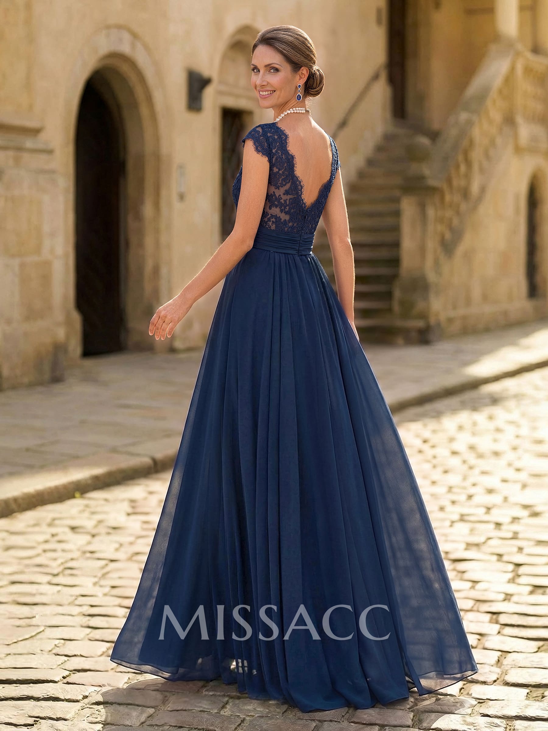A-Line V-Neck Floor-Length Chiffon/Lace Mother Of The Bride Dresses With Lace/High Split A-Line V-Neck Floor-Length Chiffon/Lace Mother Of The Bride Dresses With Lace/High Split