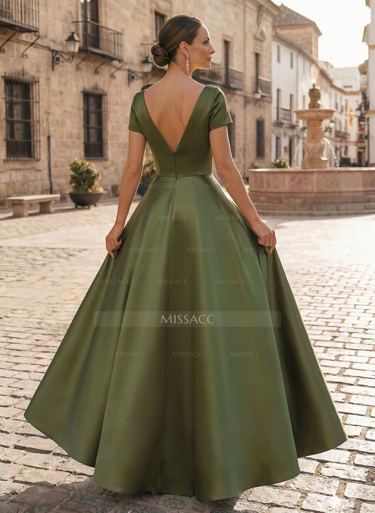 Pantsuit Scoop Neck Short Sleeves Ankle-Length Satin Mother Of The Bride Dresses With Flower(s)/Overskirt Dress