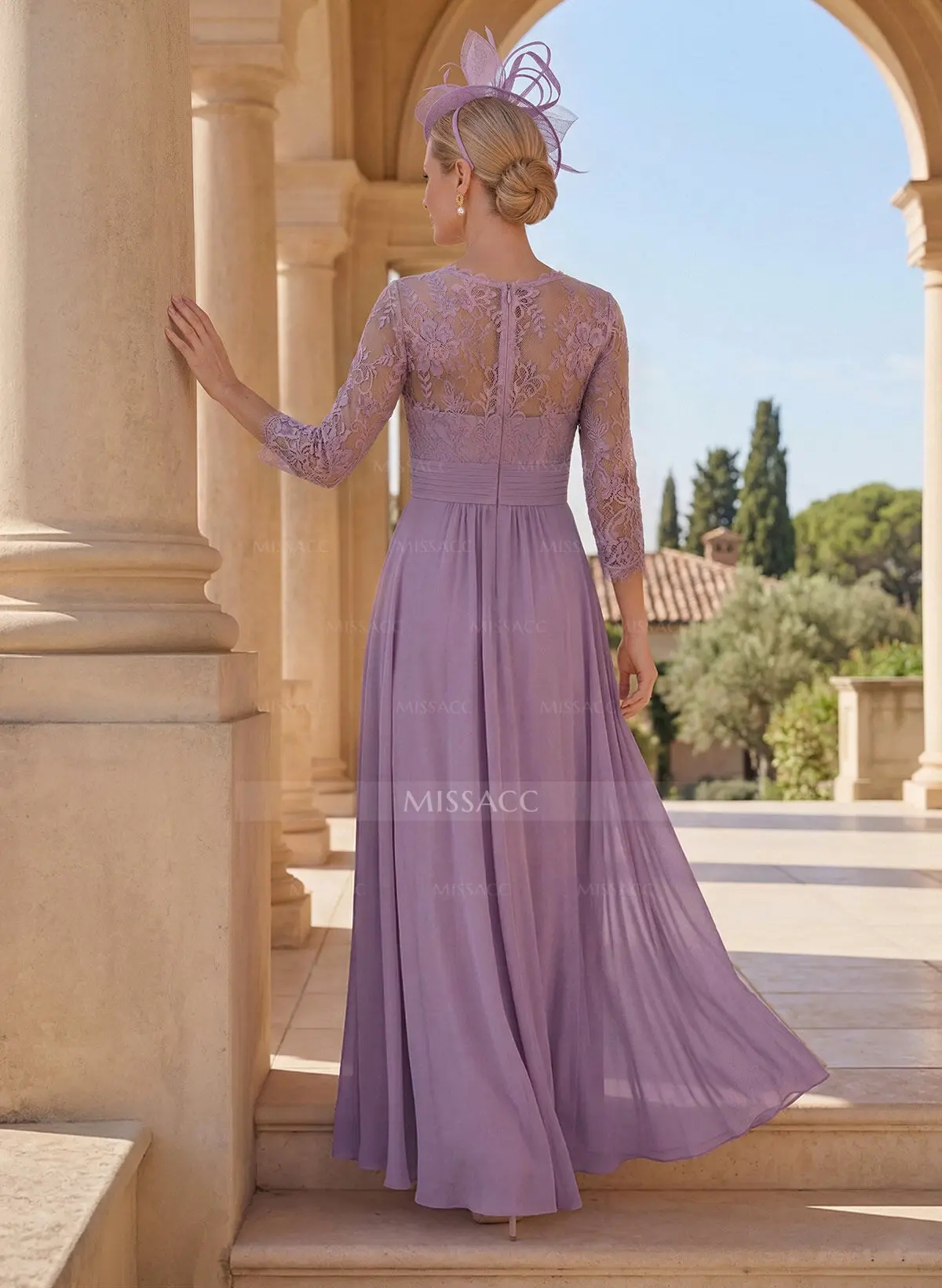 a line scoop neck floor length chiffon lace bridesmaid dress A-Line Long Sleeves Scoop Neck Chiffon Lace Ankle-Length Mother Of The  Bride Dresses