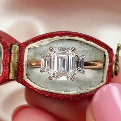 1CT Emerald Cut Zircon Engagement Rings In Sterling Silver