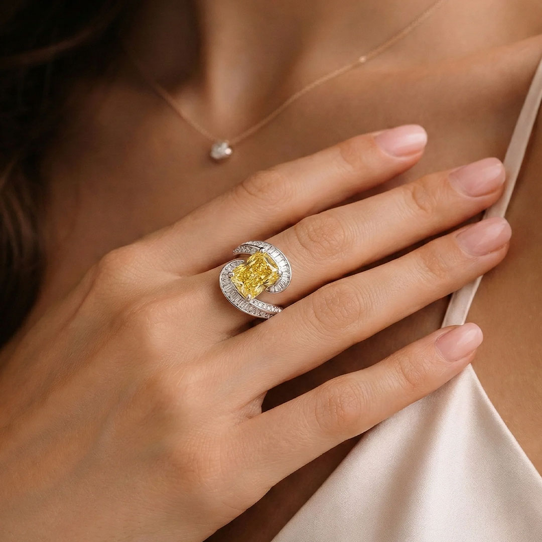 10*12mm Emerald Cut Sona Simulated Diamonds Engagement Rings In Sterling Silver