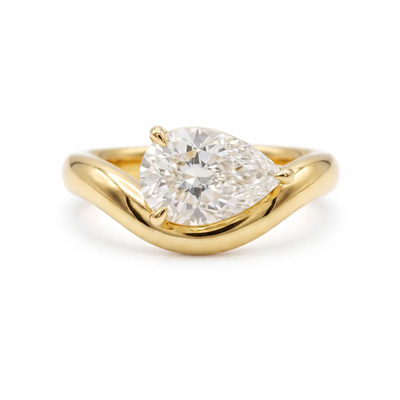 5CT 9*13mm Pear Cut/Princess Cut Moissanite Engagement Rings In Sterling Silver