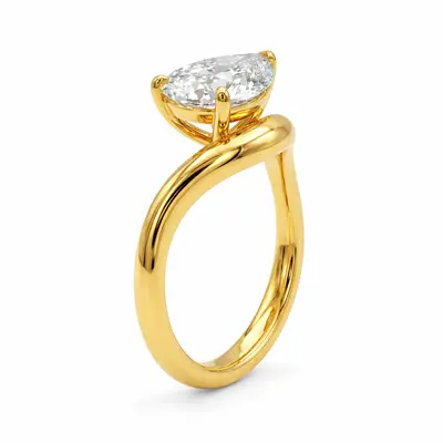 5CT 9*13mm Pear Cut Moissanite Engagement Rings In Sterling Silver