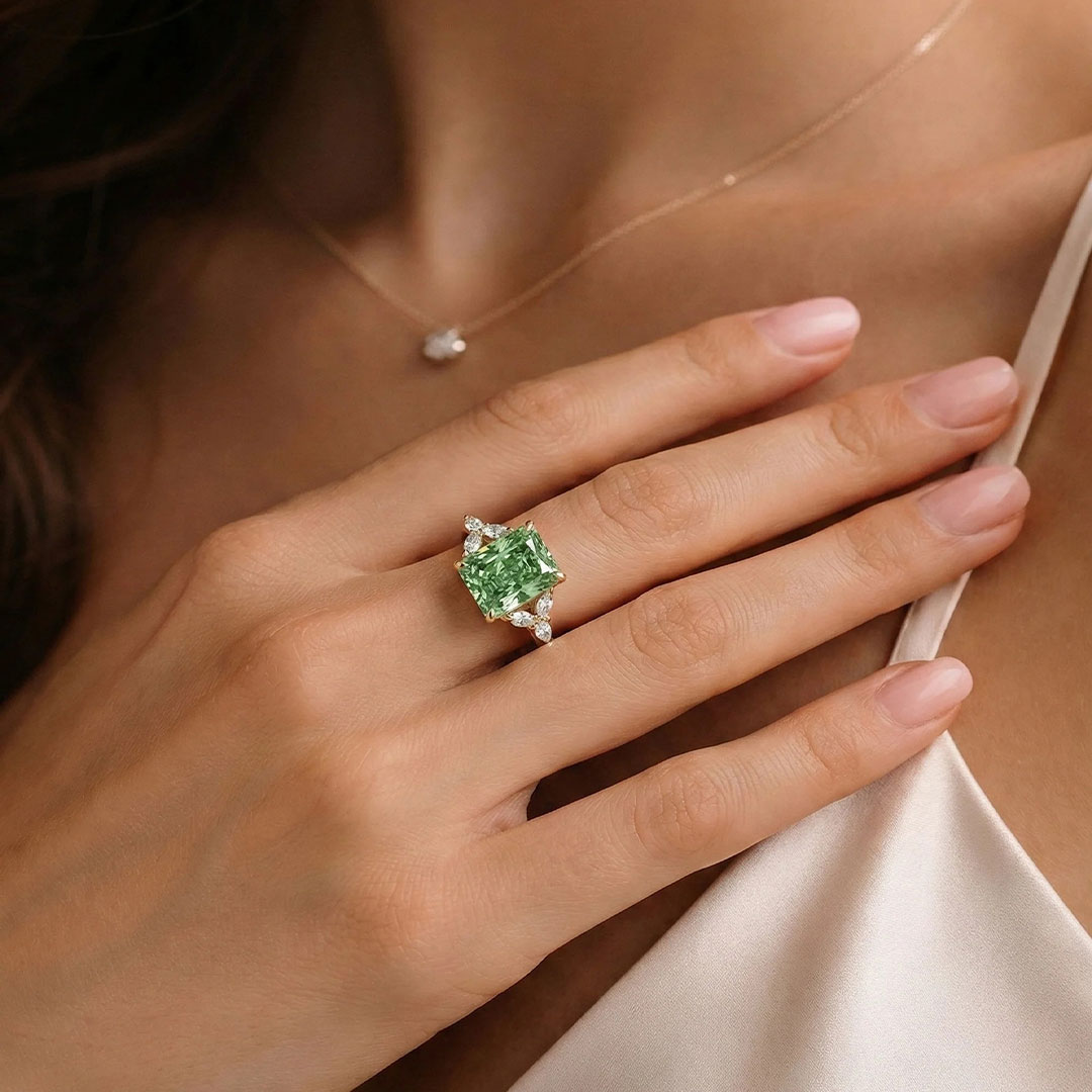 10*12mm Emerald Cut Sona Simulated Diamonds Engagement Rings In Sterling Silver