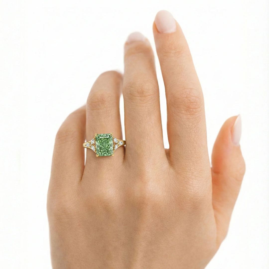 10*12mm Emerald Cut Sona Simulated Diamonds Engagement Rings In Sterling Silver