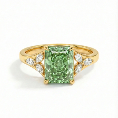 10*12mm Emerald Cut Sona Simulated Diamonds Engagement Rings In Sterling Silver