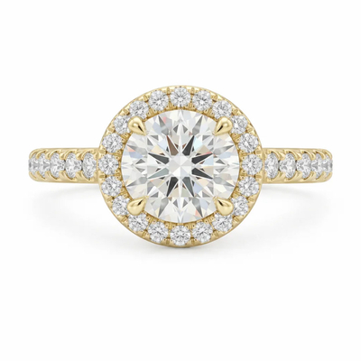 1CT 6*5mm Round Cut Moissanite Engagement Rings In Sterling Silver