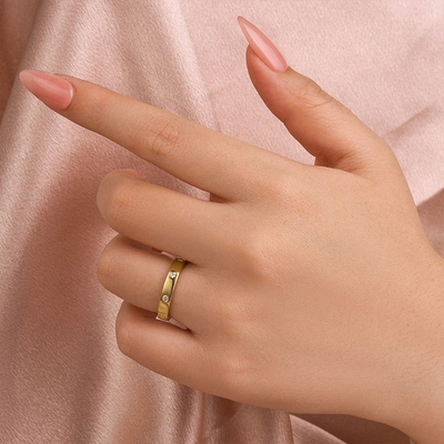 Round Cut Moissanite Wedding Bands In Sterling Silver