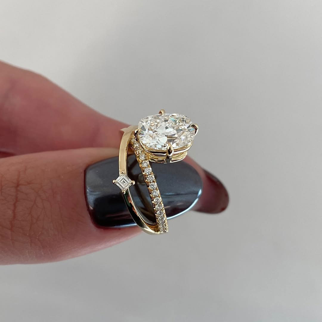 4CT 8*10mm Cushion Cut Moissanite Engagement Rings In Sterling Silver