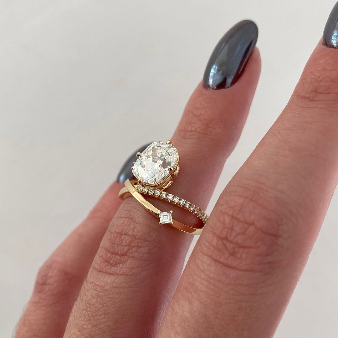 4CT 8*10mm Cushion Cut Moissanite Engagement Rings In Sterling Silver